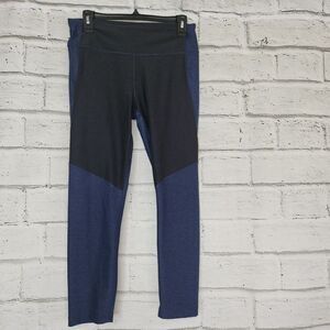 Outdoor Voices Women's Two Toned Color Black Blue Leggings Size Large Athleisure